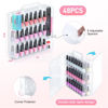 Picture of Beloving 2pcs Nail Polish Organizer, Portable 48 Bottles Clear Nail Polish Holder with Adjustable Divider, Gel Nail Polish Storage Double Side Nail Polish Organizer Case for Nail Tech