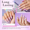 Picture of AZUREBEAUTY Dip Powder Nail Kit Starter, Pastel Lavender Pink Glitter, 4 Colors Spring Summer Dipping Powder Set, French Nail Art Base Top Activator Liquid Manicure DIY Salon 12 PCS
