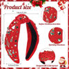 Picture of obeoby Christmas Headband for Women, Knotted Headband with Christmas Tree Crystal Pearl Snowflake Decorations Holiday Christmas Headband Accessories