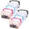 Picture of Tbestmax 10 Pcs Clear Cosmetic Bags Small Makeup Bags Portable Waterproof Travel Toiletry Bags Colorful Organizer, 7.5"x 4.8"x 2.3"