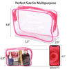 Picture of Tbestmax 10 Pcs Clear Cosmetic Bags Small Makeup Bags Portable Waterproof Travel Toiletry Bags Colorful Organizer, 7.5"x 4.8"x 2.3"