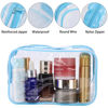 Picture of Tbestmax 10 Pcs Clear Cosmetic Bags Small Makeup Bags Portable Waterproof Travel Toiletry Bags Colorful Organizer, 7.5"x 4.8"x 2.3"