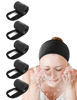 Picture of EUICAE Spa Headband 5-Pack Black Sweat Head Towel Wraps - Non-slip Stretchable, Washable for Makeup, Face Wash, Facial Treatment, Sports