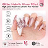 Picture of Saviland Rose Gold Chrome Nail Powder - 1g Metallic Mirror Effect Rose Gold Chrome Powder for Nails, Professional Gel Polish Chrome Powder Nail Glitter Manicure Pigment for Nail Art Design Home DIY