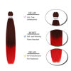 Picture of Liang Dian Pre Stretched Braiding Hair Ombre 30 Inch 8 Packs Synthetic Crochet Braids Hot Water Setting Professional Soft Yaki Texture Synthetic Hair Extensions(30 Inch 1B/Red)
