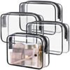 Picture of PACKISM Clear Makeup Bags, 4 Pack Quart Size Travel Bag TSA Approved Clear Travel Bags for Toiletries, Clear Cosmetic Bags Carry on Clear Toilety Bag TSA Approved Toiletry Bags, Black
