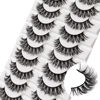 Picture of Veleasha Russian Strip Lashes DD Curl False Eyelashes Fluffy Wispy Faux Mink Lashes 10 Pairs Pack (D12)