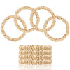Picture of SEMRUE 100% Mulberry Silk Scrunchies, 4 PCS, 22 Momme, Hair Sleep, Silk Hair Ties Elastics Hair Care, No Damage, Champagne Gold