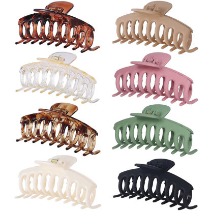 Picture of laxizar Claw Clip Hair Clip 8 Pack 4.3 Inch Hair Clips for Women Girls Large Hair Jaw Clips Hair Clamps