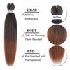 Picture of Liang Dian Pre Stretched Braiding Hair Ombre 30 Inch 8 Packs Synthetic Crochet Braids Hot Water Setting Professional Soft Yaki Texture Synthetic Hair Extensions(1B/30)