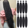 Picture of Liang Dian Pre Stretched Braiding Hair Natural Black 30 Inch 8 Packs Synthetic Crochet Braids Hot Water Setting Professional Soft Yaki Texture Synthetic Hair Extensions(1B)