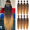 Picture of Liang Dian Pre Stretched Braiding Hair Ombre 26 Inch 8 Packs Synthetic Crochet Braids Hot Water Setting Professional Soft Yaki Texture Synthetic Hair Extensions(1B/30/27)