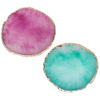 Picture of 2 Pcs Resin Nail Art Palette, Nail Art Painting Palettes Gold Edge Nail Holder Nail Art Display Board