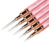 Picture of 5Pcs Nail Art Liner Brushes,Liner Brush for Nails,Nail Art Brush for Long Lines,Thin Details,Fine Drawing,Liner Brush UV Gel Polish Painting Nail Design Sizes 7/9/11/15/25mm (Pink)