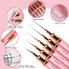 Picture of 5Pcs Nail Art Liner Brushes,Liner Brush for Nails,Nail Art Brush for Long Lines,Thin Details,Fine Drawing,Liner Brush UV Gel Polish Painting Nail Design Sizes 7/9/11/15/25mm (Pink)