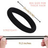 Picture of 60 Pcs 2 Inch Black No Damage Hair Ties for Women Thick Hair, Large Soft Seamless Nylon Fabric Elastic Hair Ties Ponytail Hair Holders Hair Elastics Hair Band for Women