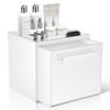 Picture of TAINESS Disposable Face Towel Storage Box Compatible with Clean Skin Club Clean Towel XL Acrylic Facial Towels Holder with Drawer Wall-Mounted Makeup Organizer for Vanity, Bathroom (Glossy White)