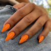 Picture of Orange Press on Nails Medium Stiletto Almond,KQueenest Glossy Acrylic Nails Kit Reusable Fake Nails Feature Protective UV Coating for Women Nail Art Manicure in 24PCS