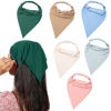 Picture of 6 Pack Hair Scarf Headband for Women - Elastic Hair Kerchief Large Boho Triangle Bandana Head Scarf with Clips Non Slip Solid Color Headbands Hair Scarves Hair Accessories for Teen Girls