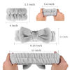 Picture of SLNZAPTY 12 PCS Face Wash Headband Wristband Set for Women Girls, Soft Microfiber Facial Spa Hair Wraps Makeup Skincare Bath Headbands Wrist Bands for Washing Face（White, Pink, Gray, Black）