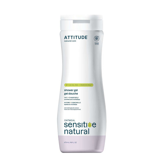 Picture of ATTITUDE Body Wash for Sensitive Skin with Oat and Chamomile, EWG Verified, Dermatologically Tested, Vegan, 16 Fl Oz