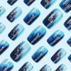 Picture of RUOKEXIN Square Press on Nails Medium Fake Nails Blue Ombre False Nails with Glitter Designs Thick Nail Press ons Medium Glue on Nails Glossy Artificial Nails Natural Stick on Nails for Women 24Pcs