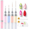 Picture of Beetles Gel Polish Nail Art Liner Brushes 5Pcs Painting Art Design Pen Set Diamond Application Rhinestone Handle Drawing Nail Art Brushes Tools Sizes 5/6/11/20/25mm Nail Art Design Gift for Women