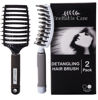 Picture of Boar Bristle Hair Brush set - Curved and Vented for Wet and Dry Detangling Hair Brush for Women Long, Thick, Thin, Curly & Tangled Hair Vent Brush - Stocking Stuffers Gift kit