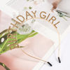 Picture of AOPRIE Birthday Girl Headband Birthday Tiara for Women Girls Happy Birthday Princess Crown Rhinestone Happy Birthday Accessories, Champagne Gold