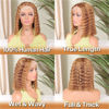Picture of HIRIREMY Ombre Highlight Curly Bob Wigs Human Hair Pre Plucked Wear And Go Glueless Deep Wave 13x4 HD Honey Blonde Highlight Lace Front Bob Wigs Human Hair For Black Women Wet And Wavy 4/27 12 Inch