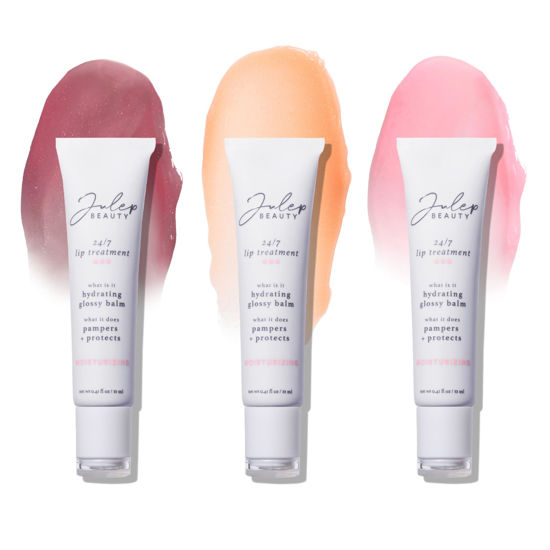 Picture of Julep 24/7 Lip Treatment Hydrating Glossy Balm Lip Mask Trio - Barely There, Gotta Glow, Pink and Polished - For Moisturized, Hydrated Lips - Vegan & Cruelty-Free
