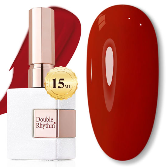 Picture of Double Rhythm 15ML Gel Polish Jelly Sheer Pastel Light Milky Color 1 PC 0.53 OZ Bottle UV Nail Polish Art Salon at Home for Women (Light Brown Red-B-A1454)