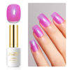 Picture of Imtiti Glitter Gel Nail Polish, 0.5 Fl Oz Pink Iridescent Glitter Gel Polish Soak Off LED UV Shimmer Sparkle Nail Gel Polish DIY Art Starter Manicure Salon Gel Nail Polish Kit