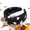 Picture of Budsmile Halloween Headbands for Women Girls Gifts Spooky Ghost Knotted Wide Headband Embellished Costume Party Outfits Hair Accessories Cute Makeup Hair Hoop
