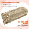 Picture of UGOTRAYS Blonde Clip in Hair Extensions Real Human Hair - 20 inch 70g Ash Blonde Mixed Bleach Blonde Straight 7pcs Double Weft - 100% Remy Human Hair Extensions #18p613 20in