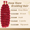 Picture of Eerya Long Curly Braiding Hair 18 Inch 2 Packs Red Ocean Wave Crochet Hair for Black Women Deep Wave Braiding Hair for Boho Braids (18 inch, Red)