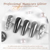 Picture of Laza Chrome Nail Powder Mirror Effect Metallic Dust Holographic Glitter Glazed Manicure Decoration Reflective Pigment for DIY Gel Polish Nail Art, Resin Craft, Gifts - Gun Metal