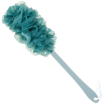 Picture of Arswin Back Scrubber for Shower, Loofah Long Handle Bath Body Brush, Soft Nylon Mesh Sponge On a Stick for Shower Men Women Kids Elderly, Exfoliating Scrub Cleaning Luffa for All Kinds of Skin(Blue)