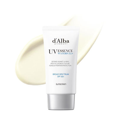 Picture of d'alba Piedmont Italian White Truffle Waterfull Essence Sunscreen, Vegan Skincare, Lightweight Sunscreen with BROAD SPECTRUM SPF 50+, Glowy, Safe for all Skin Types, Korean Skin Care (1.69 fl. oz)