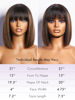 Picture of LUVME HAIR 10 Inch Yaki Straight Bob Wig with Bangs Human Hair Glueless HD Lace Bob Wig with Brown Highlights, Ready to Go Short Wigs For Women 180 Density (Breathable Cap)