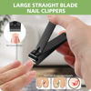 Picture of Heavy Duty Straight Blade Nail Clippers for Thick Toenails, Professional Stainless Steel Fingernail Toenail Clippers Trimmers - Thick Wide Jaw Toe Nail Clippings for Seniors, Men & Women (Black)