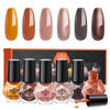 Picture of modelones Nail Polish Set 6 Colors, Nude Brown Maroon Gray Quick Dry Mini Nail Lacquer Kit, Burnt Orange Winter Nail Art DIY Home Travel Salon Nail Art Manicure Gift for Women Girls