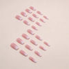 Picture of RUOKEXIN Pink Press On Nails Medium Coffin Fake Nails Glossy Acrylic False Nails with Glitter Designs Ombre Pink Full Cover Press Ons Fall Winter Holiday Stick on Nails for Women 24Pcs