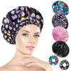 Picture of Shower Cap for Women Set of 4, Bath Caps, Double Layers Hair Caps + 2 Satin Hair Scrunchies, Reusable Waterproof Shower Caps, Elastic Hair Cap for Shower