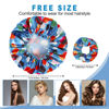 Picture of Shower Cap for Women Set of 4, Bath Caps, Double Layers Hair Caps + 2 Satin Hair Scrunchies, Reusable Waterproof Shower Caps, Elastic Hair Cap for Shower