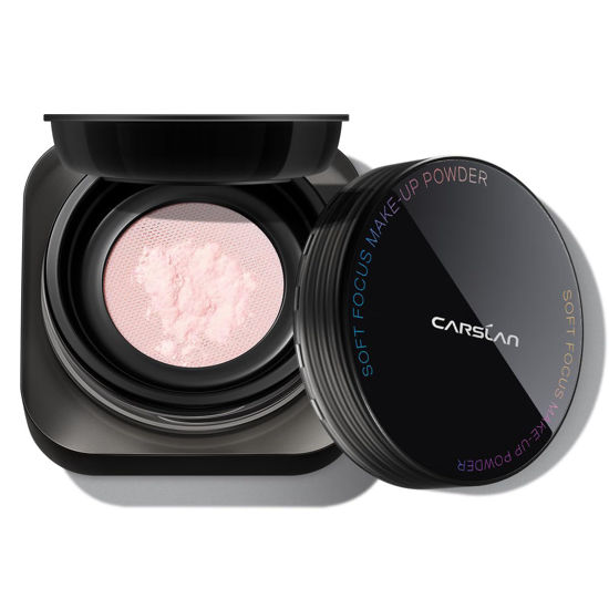 Picture of CARSLAN Soft Focus Loose Setting Powder, Waterproof, Matte, Oil Control, Shine Free, Talc-Free Face Powder Makeup, 24H Longwear Finishing Powder, 01 Pink