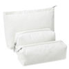 Picture of Huhumy 3 Pcs Makeup Bag Corduroy Cosmetic Bag Aesthetic Cute Preppy Makeup Bags for Women Smile Small Makeup Purse Pouch Travel Toiletry Bag Set Makeup Organizer with Zipper (White,Solid Style)
