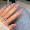 Picture of Matte Pink Press on Nails Medium Stiletto Almond,KQueenest Acrylic Nails Reusable Fake Nails Press ons with Feature Protective Coating for Women in 24PCS