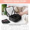 Picture of Mocado Travel Makeup Bag with LED Lighted Mirror,Travel Makeup Organizer, Makeup Case with 8 Makeup Brushes and 10x Magnifying Mirror, 3 Color Lighting, Adjustable Divider Makeup Box(Black Lozenge)