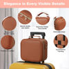 Picture of Mocado Travel Makeup Bag with LED Lighted Mirror, Travel Makeup Organizer, Makeup Case with 3 Color Lighted Setting and 10x Magnifying Mirror, Portable Storage and Adjustable Dividers(Orange Brown)
